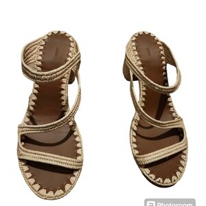 Carrie Forbes Raffia Strappy Sandals  - 40 Summer Open Toe Party Spring Block